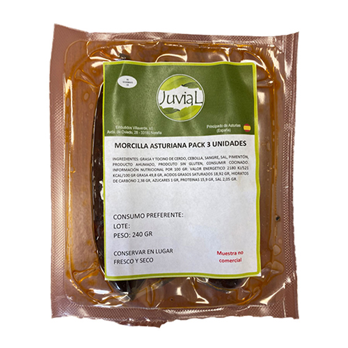 Morcilla Asturiana Paquete de 3 Unidades / 240g - Juvial - Imagen 2