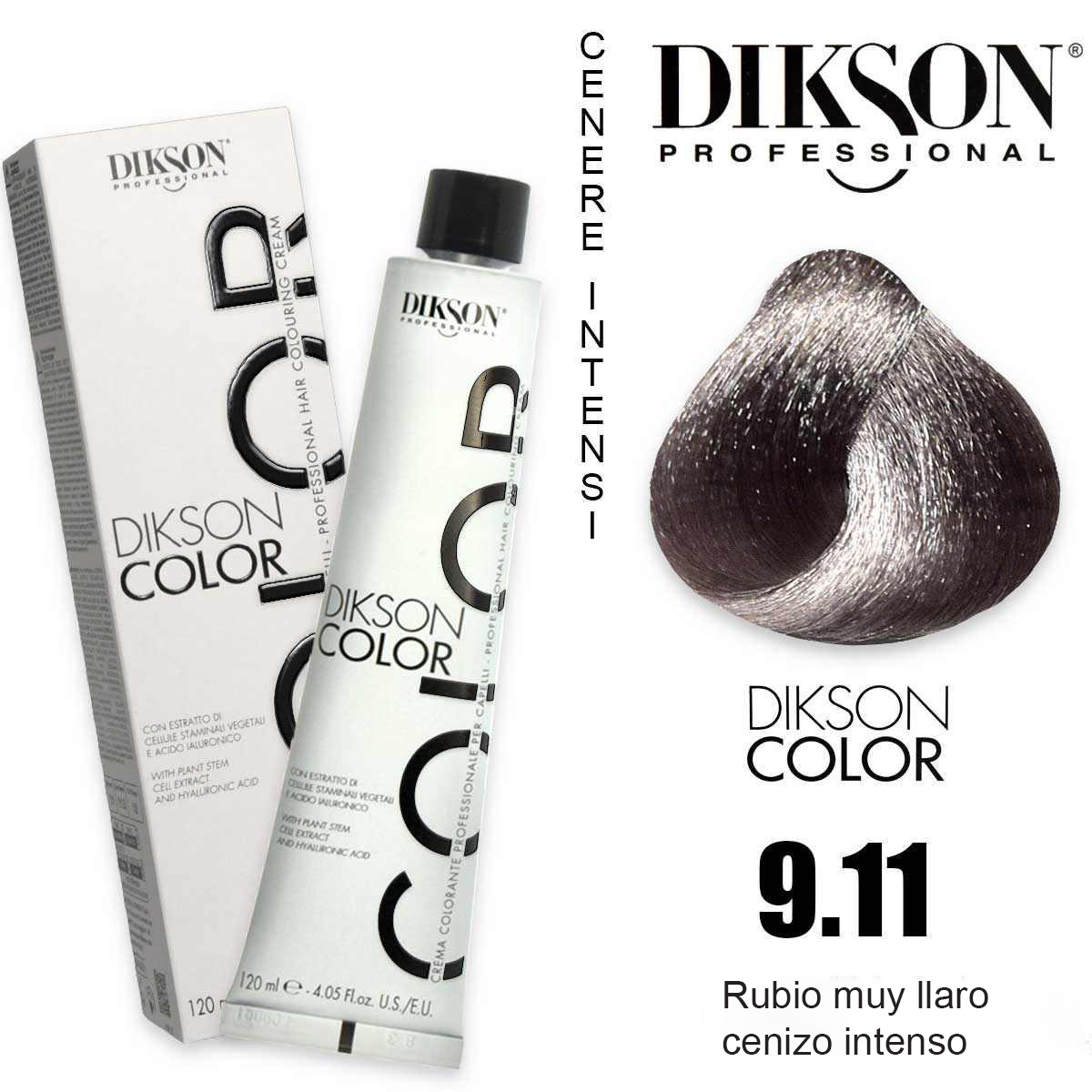 Tinte DIKSON Color Extra "LÍNEA PREMIUM" Serie Cenizo Intenso 9.11 - Imagen 1