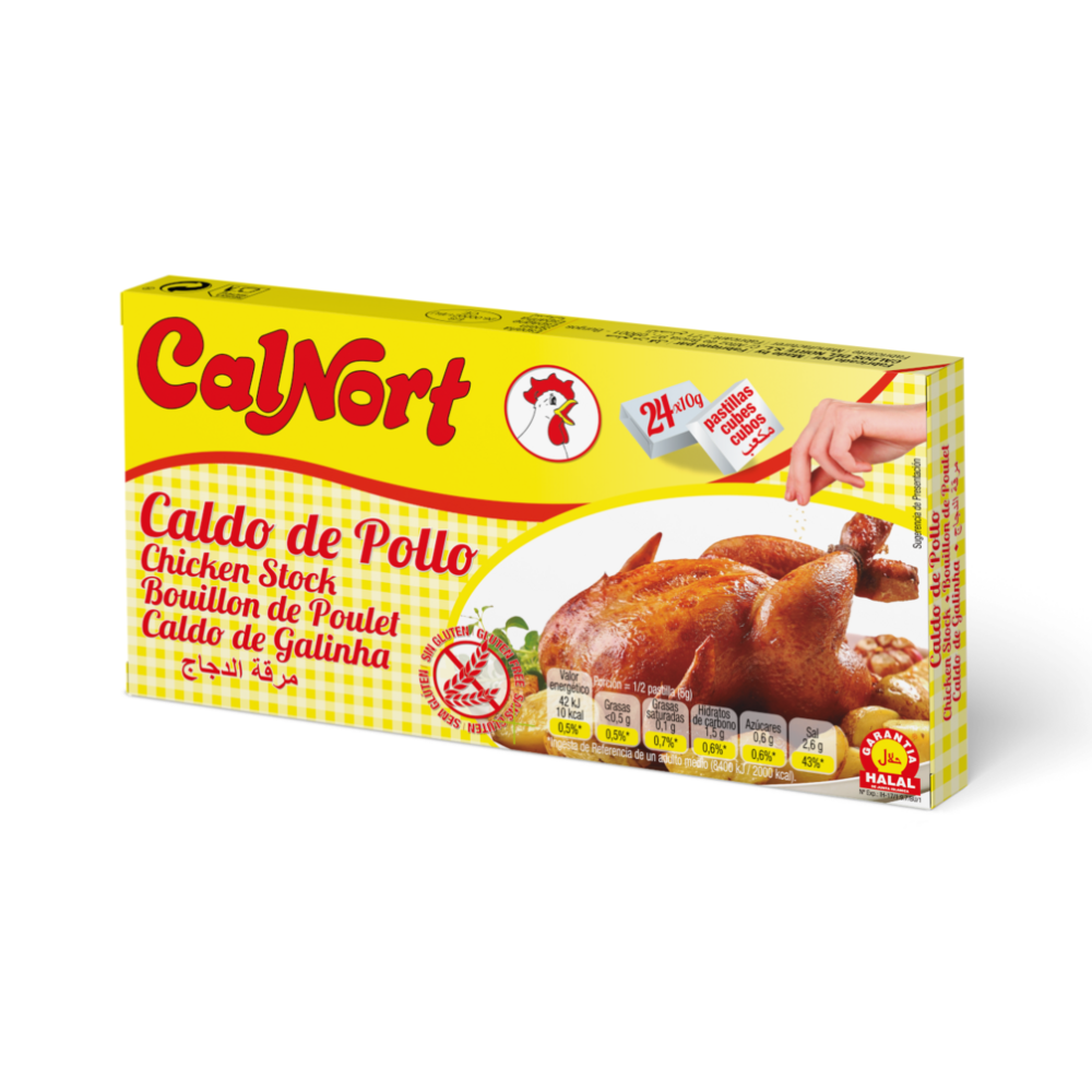 Caldo de Pollo 12 Unidades de 10g - Calnort - Imagen 1