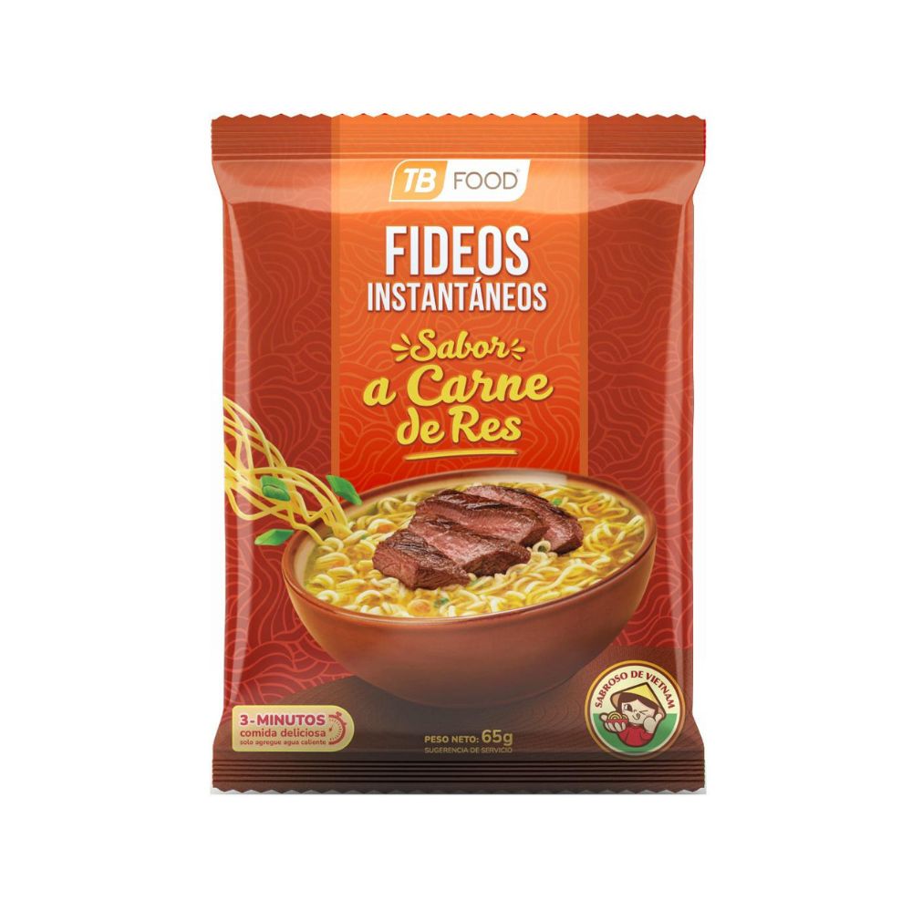 Sopa Instantánea Sabor Carne de Res 65g - TB Food - Imagen 1