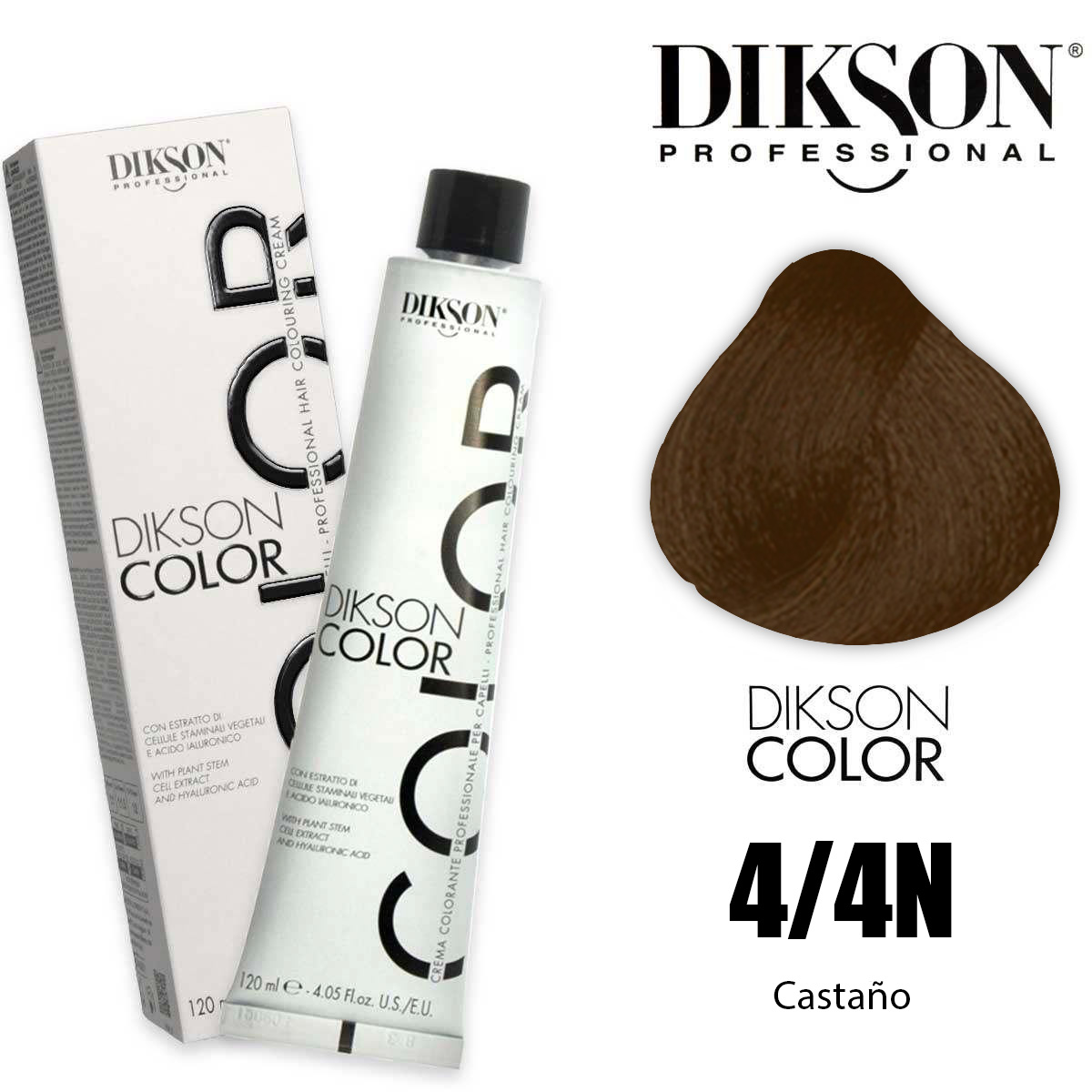 Tinte Dikson Color Extra ''Línea Premium'' Natural 4/4n Castaño - 120ml - Imagen 1
