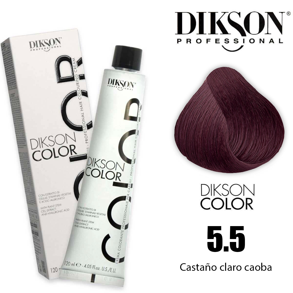 Tinte Dikson Color Extra ''Línea Premium'' 5.5 Castaño Claro Caoba - 120ml - Imagen 1