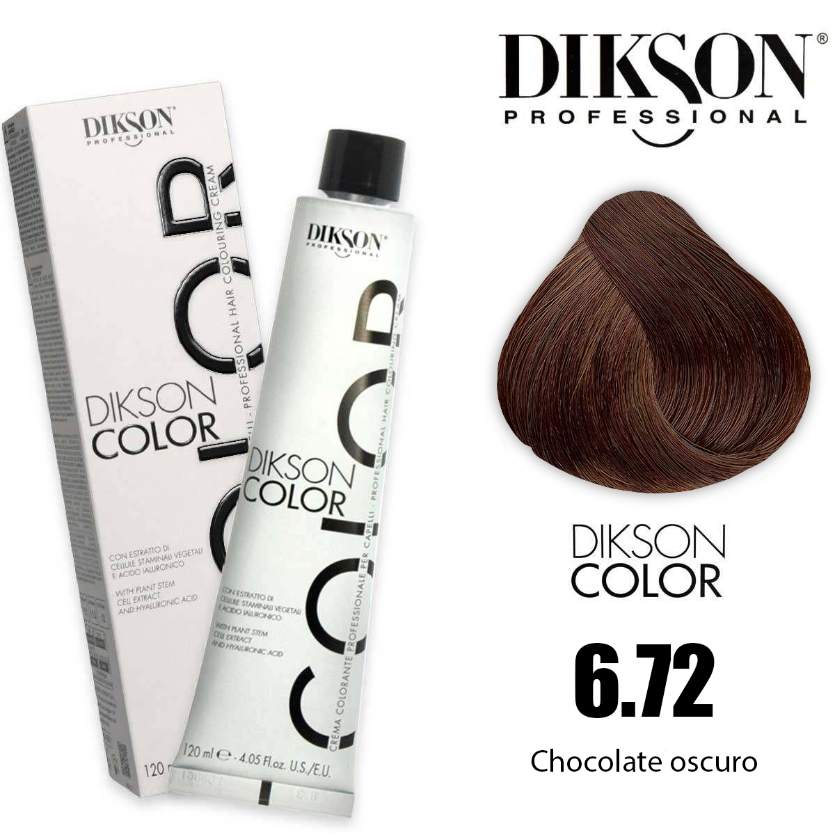 Tinte Dikson Color Extra ''Línea Premium'' 6.72 Chocolate Oscuro - 120ml - Imagen 1