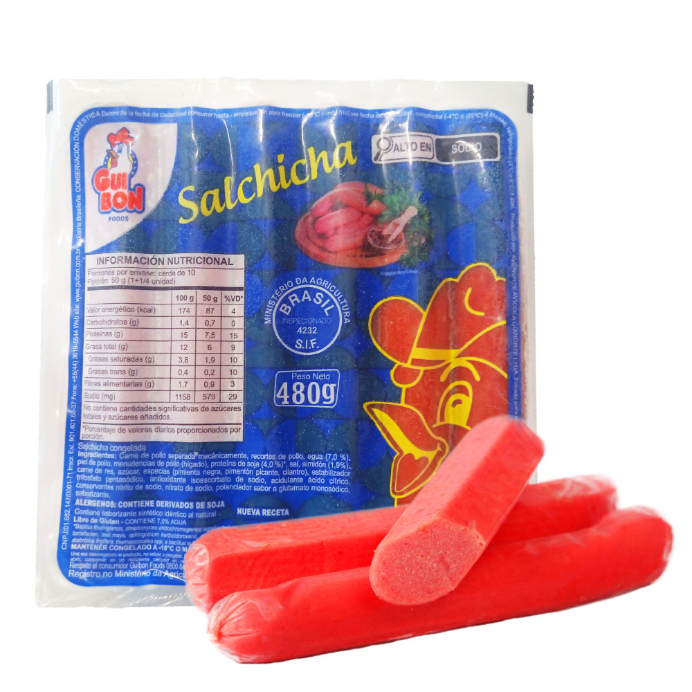 AFV04553 Salchichas de Pollo 480g / 17oz - Guibon - Imagen 1