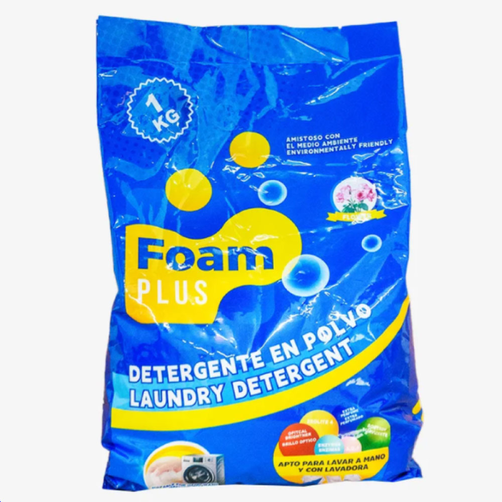 Detergente en Polvo 1Kg - Foam Plus - Imagen 1