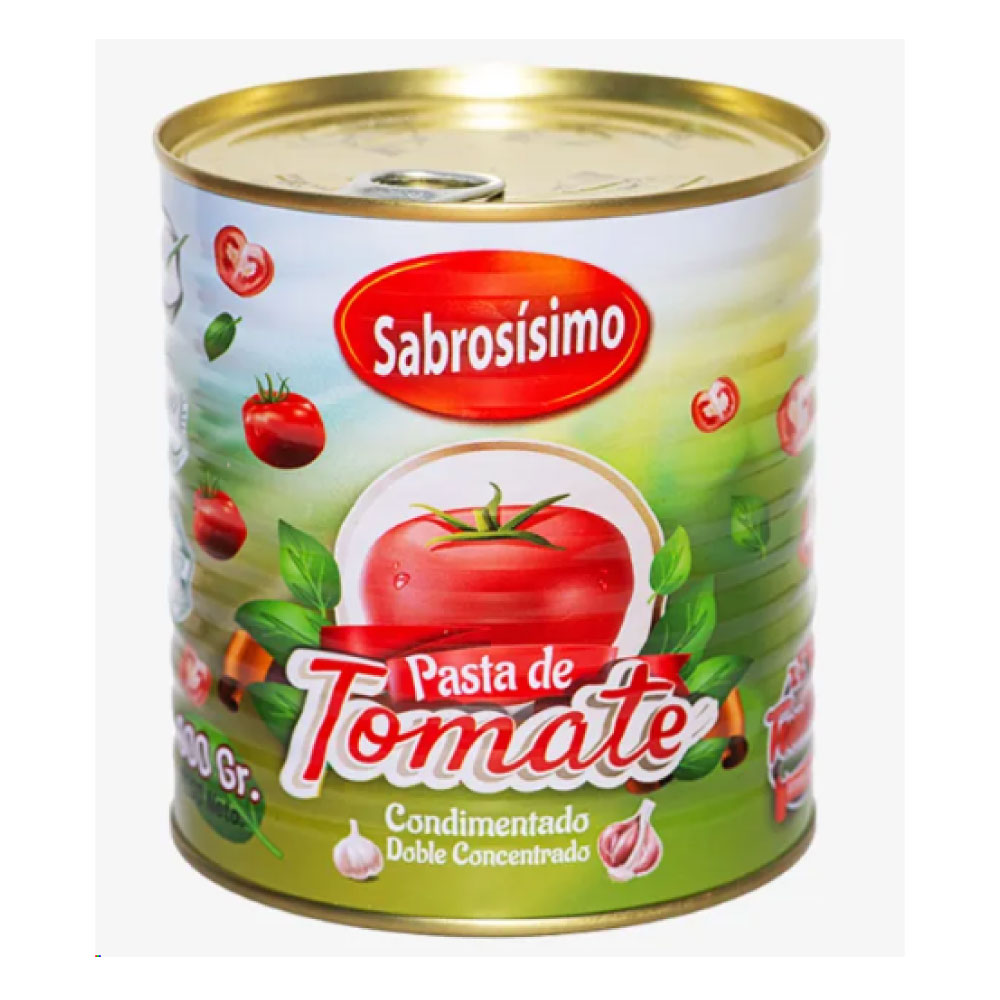 Pasta de Tomate Doble Concentrado Condimentado 800g - Sabrosísimo - Imagen 1