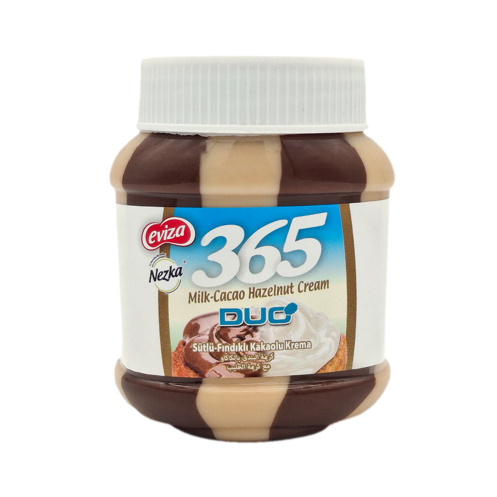 Crema de Avellanas con Cacao y Leche 365 DUO 350g - Eviza - Imagen 1