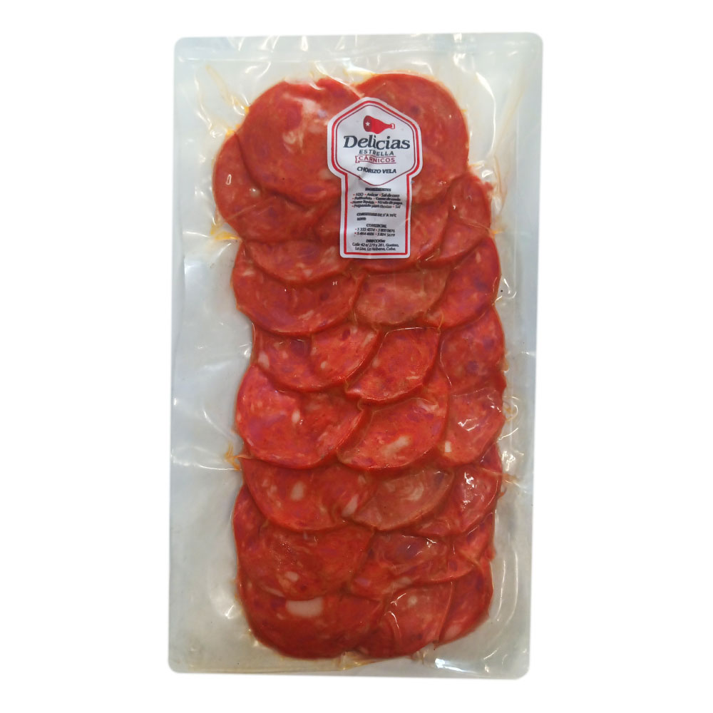 Chorizo Vela Lonchado 250g - Delicias Estrella - Imagen 1