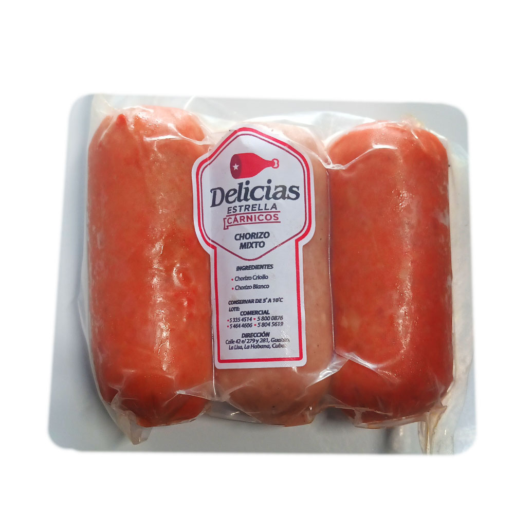 Chorizo Mixto Criollo (2 Criollos - 1 Blanco) 275gr - Delicias Estrella - Imagen 1