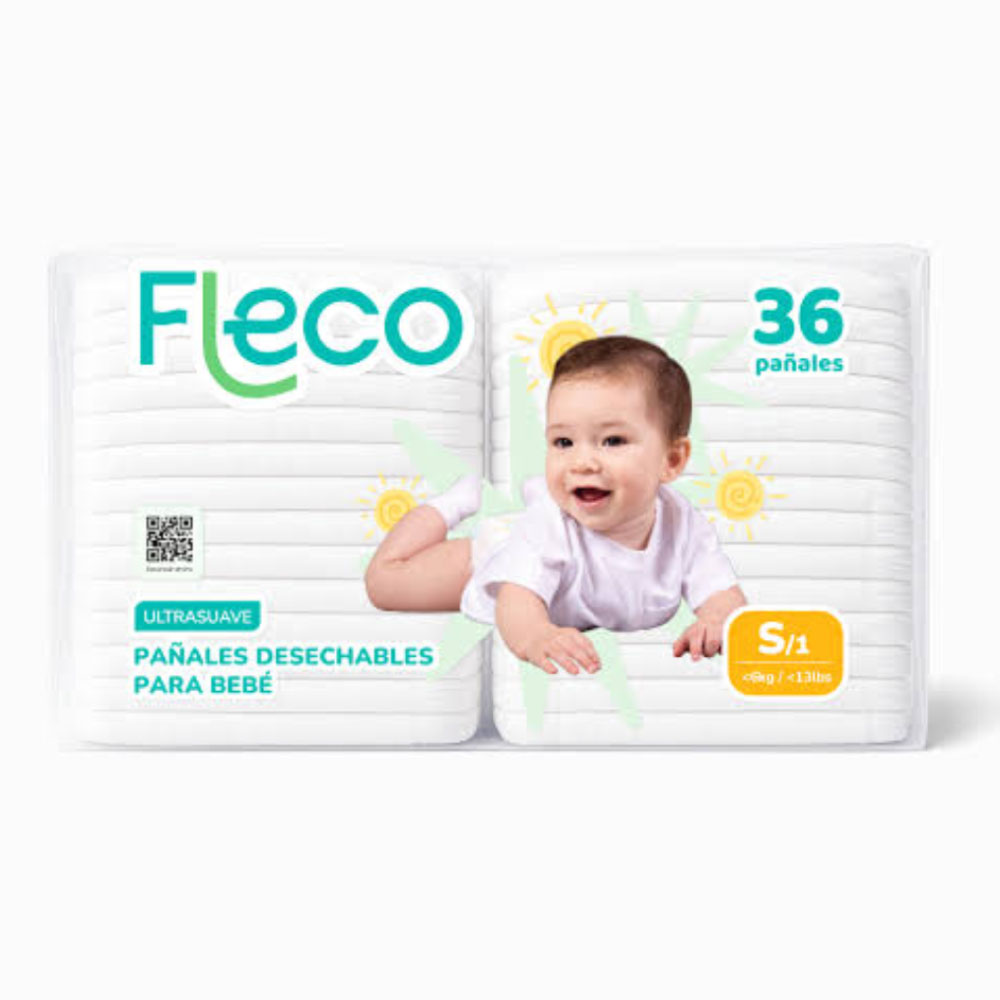 Pañales para Bebé Talla S/1 36u - Fleco - Imagen 1