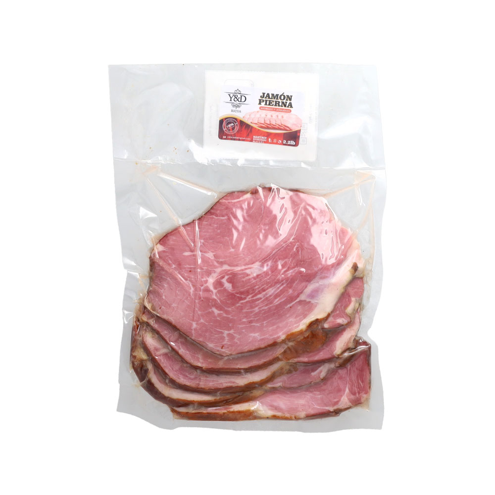 AFV04732 Jamón Pierna Ahumado Lasqueado 1kg/2.2lb - Y&D Ricos - Imagen 1
