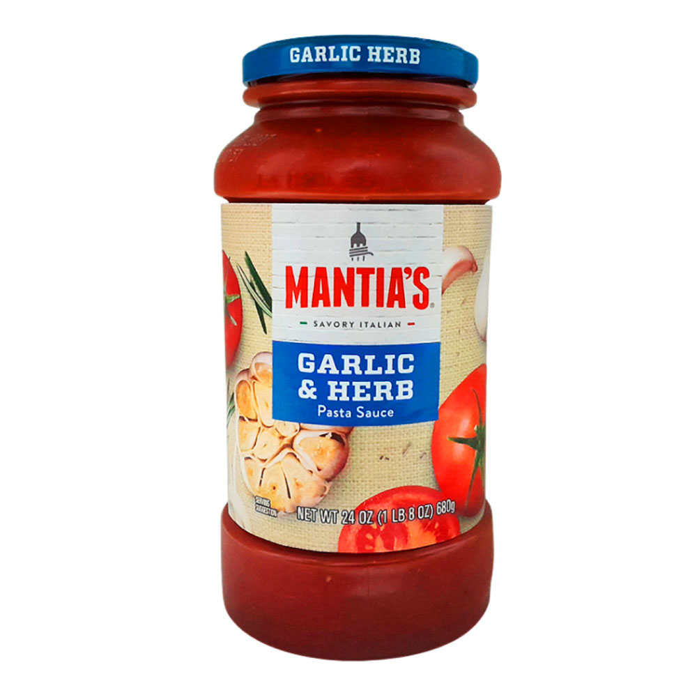 Salsa de Tomate de Ajo y Hierbas 24oz - Mantia's - Imagen 1