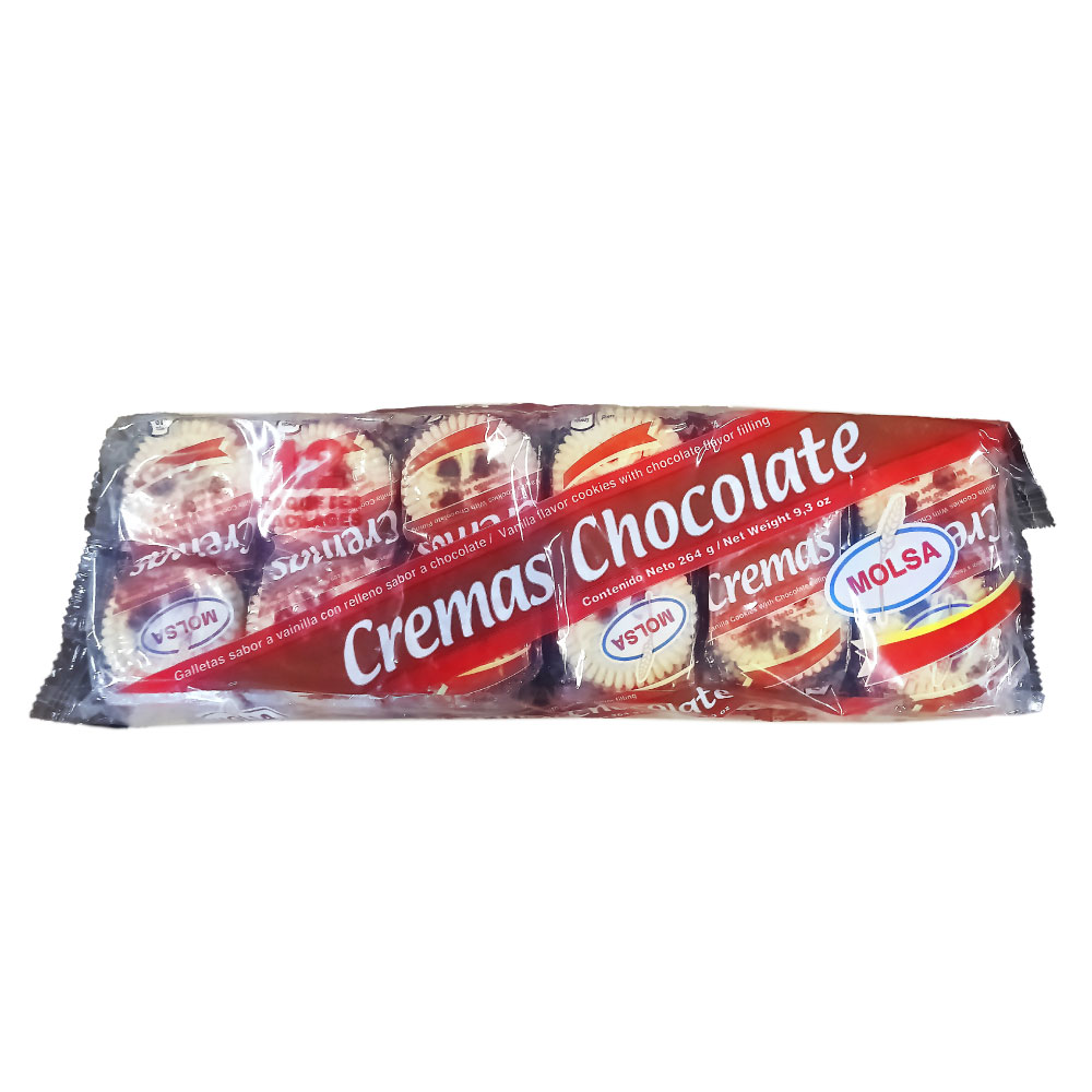 Galletas de Vainilla con Crema de Chocolate Pack 12 uds. 264g - Molsa - Imagen 1