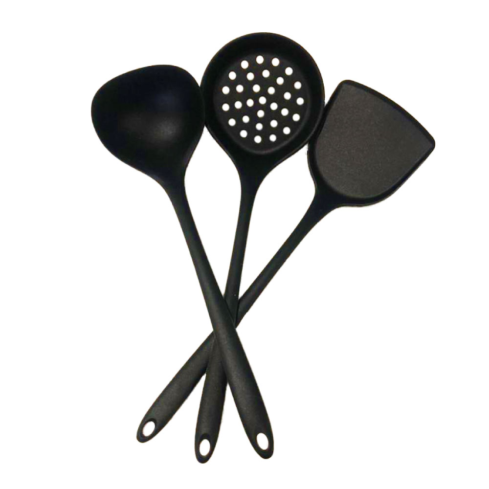 Set utensilios de cocina de silicona color negro (3 unidades) - Imagen 1