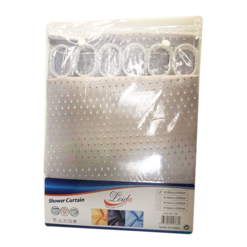 Cortinas de Baño Gris (1.80x1.80) - Loida - Imagen 1