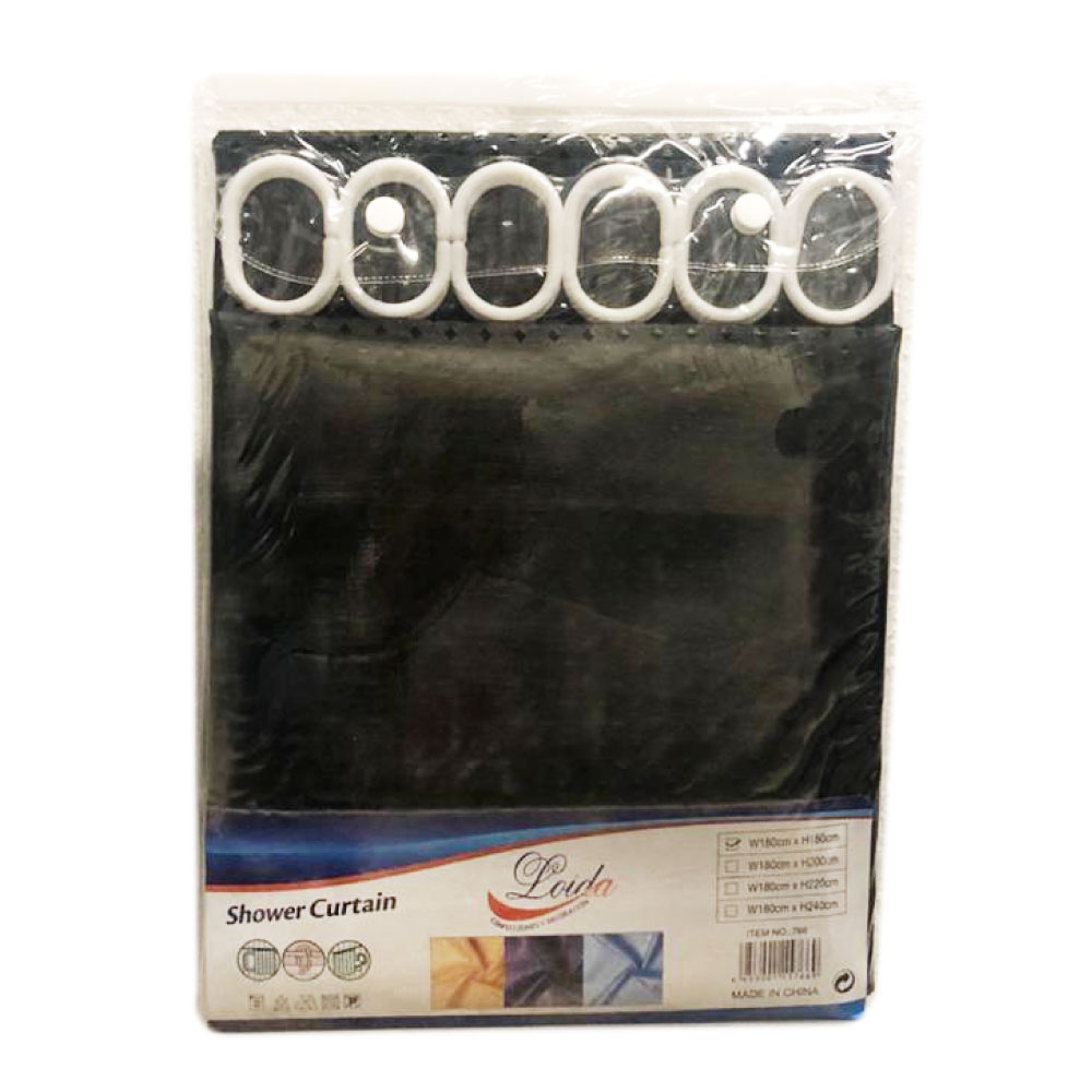 Cortinas de Baño Negra (1.80x1.80) - Loida - Imagen 1