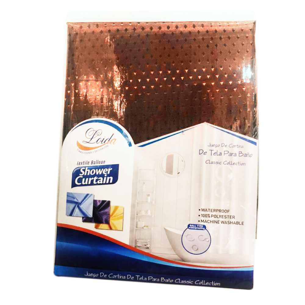 Cortinas de Baño Carmelita Claro (1.80x1.80) - Loida - Imagen 1