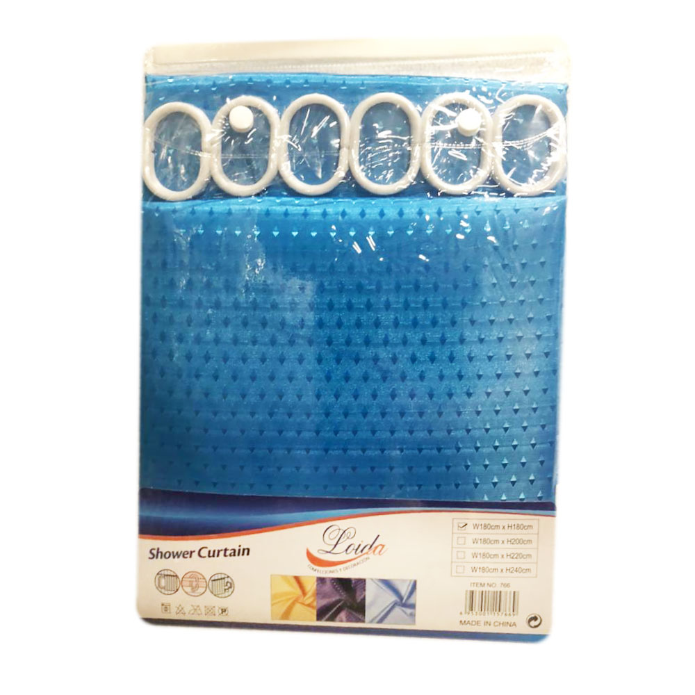 Cortinas de Baño Azul Medio (1.80x1.80) - Loida - Imagen 1