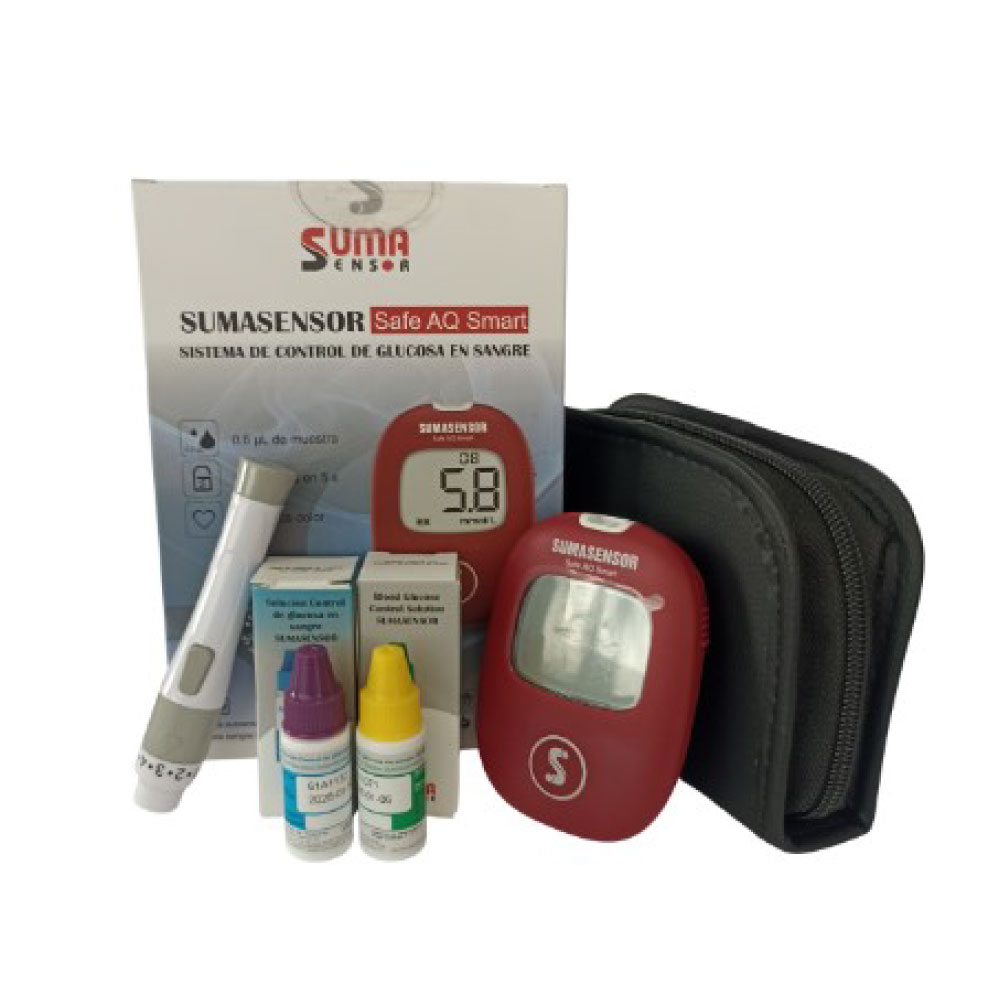 OTF00128 Glucómetro Safe-AQ Smart+Solución Control Nivel 1 y Nivel 2 - SumaSensor - Imagen 1