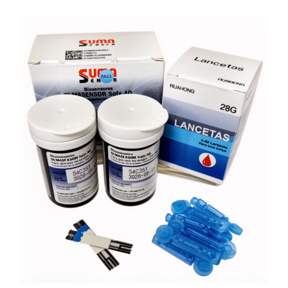 Biosensores Safe-AQ - Caja de 50 Tiras + 50 Lancetas - SumaSensor - Imagen 1