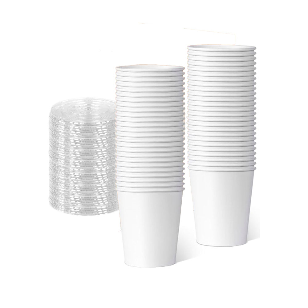 OTF00138 Vaso de Papel Blanco con Tapa 8oz / 50u - Controlpack - Imagen 1