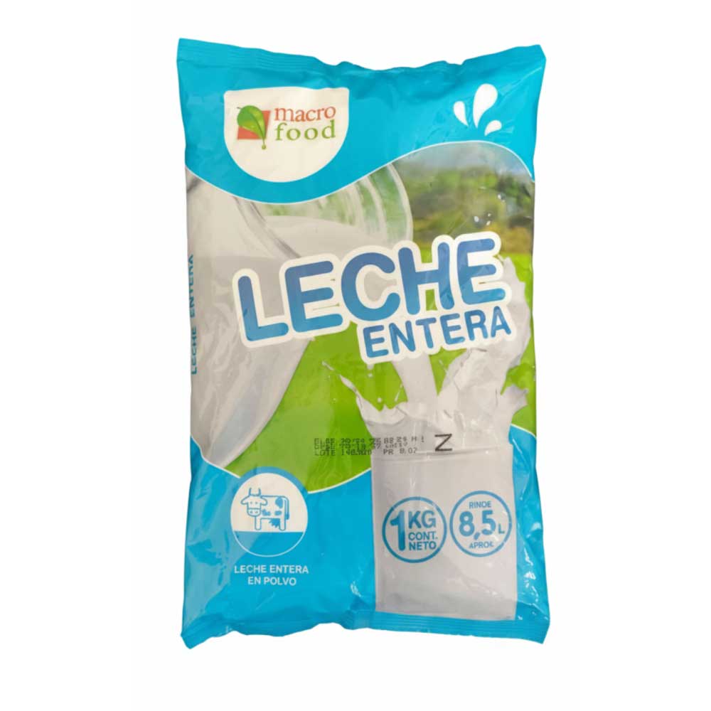 Leche Entera en Polvo 1Kg - MacroFood - Imagen 1