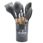 Set de Utensilios de Silicona 12 unidades Negro - Kitchen & Dining