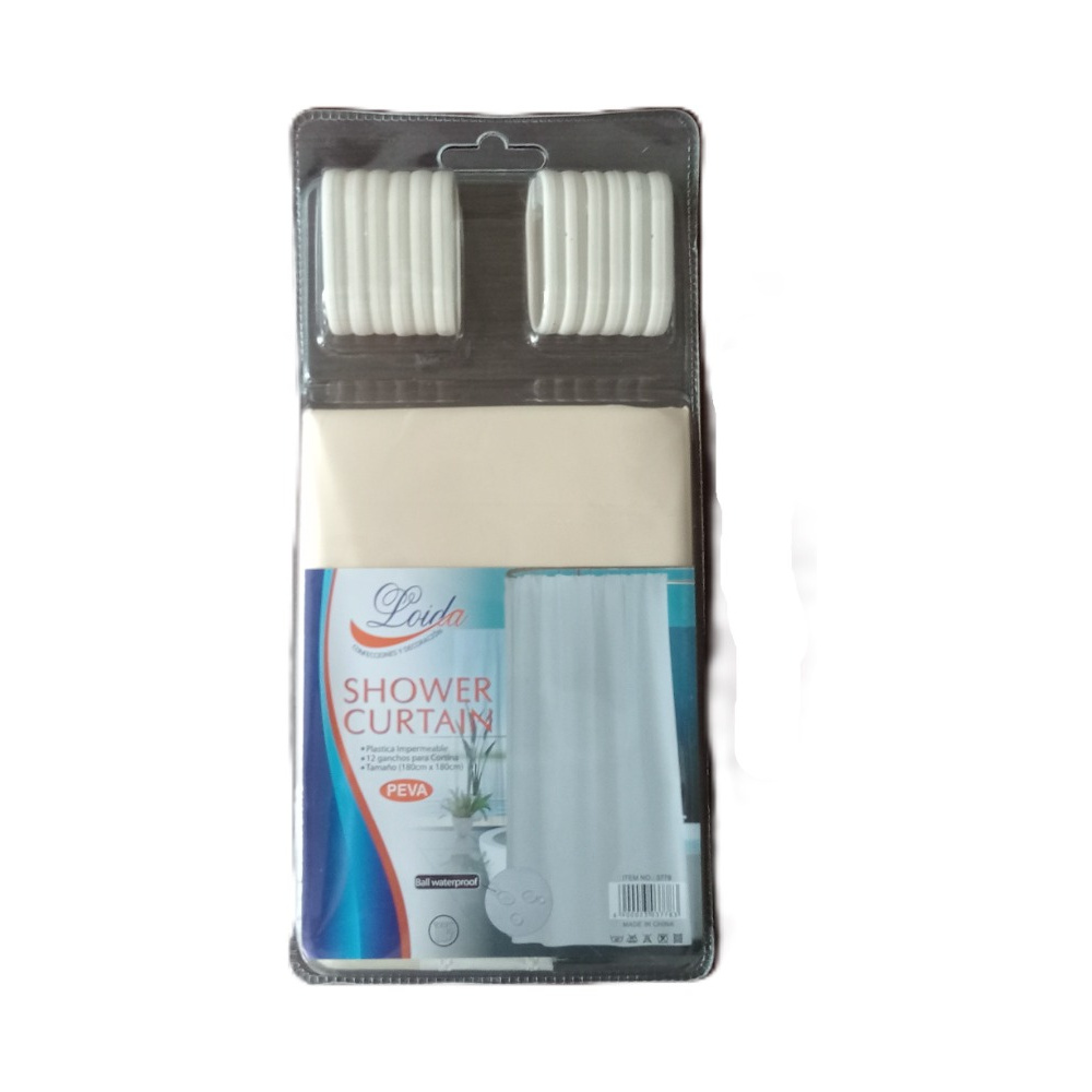 TFV00013 Cortina de baño PVC Color Beige (1.80 x 1.80) - Loida - Imagen 1