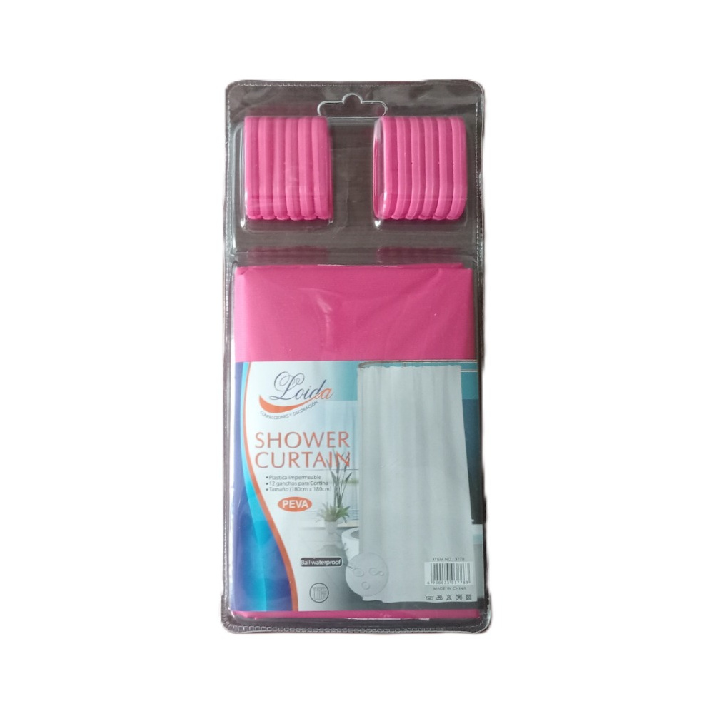 TFV00014 Cortina de baño PVC Color Rosado (1.80 x 1.80) - Loida - Imagen 1