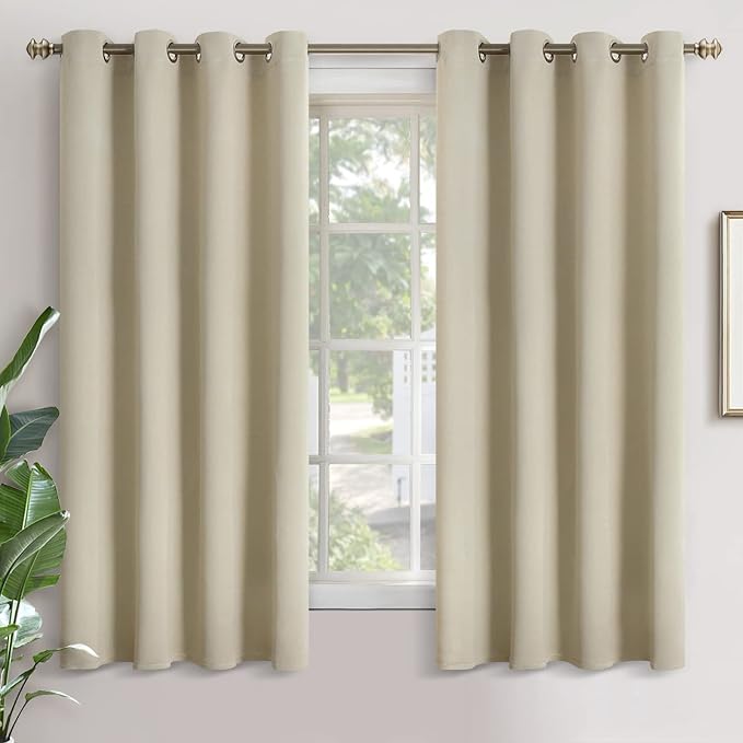 TFV00017 Cortina BLack Out con argollas Beige (2 paños) - Loida - Imagen 1