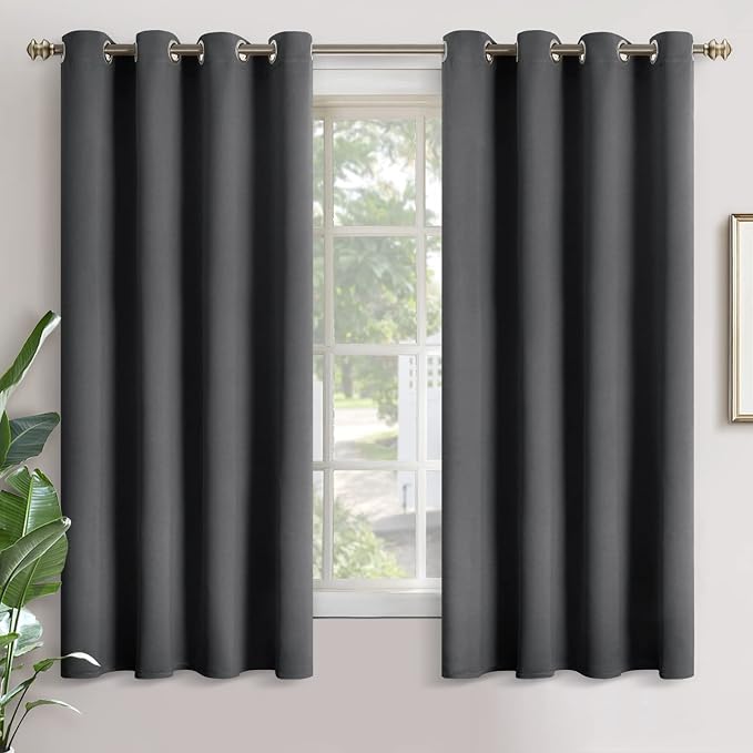 Cortina BLack Out con argollas Gris(2 paños) - Loida - Imagen 1