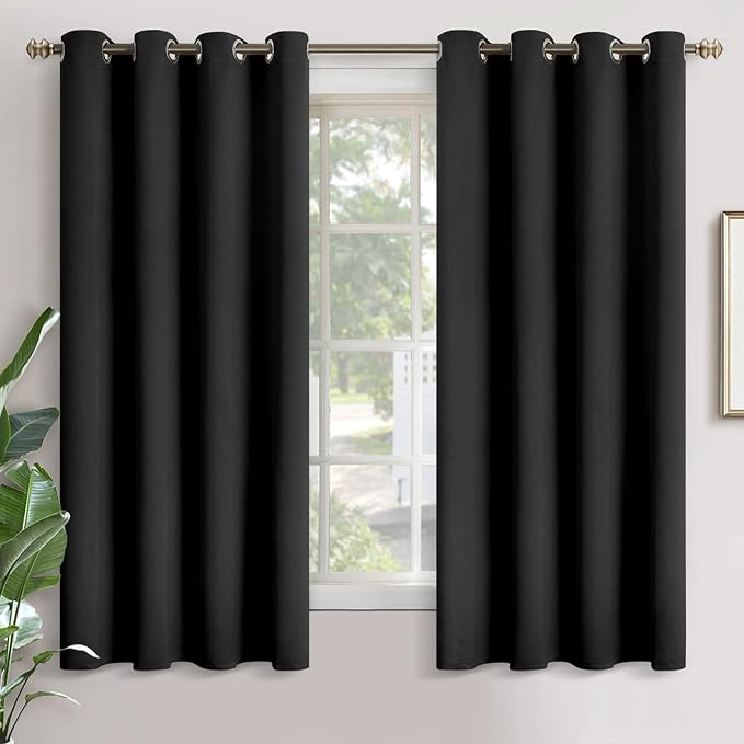 TFV00019 Cortina BLack Out con argollas Negro (2 paños) - Loida - Imagen 1