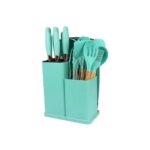 Set de Utensilios de Silicona 19 unidades Verde Azul - Kitchen & Dining