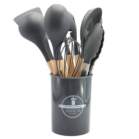 Set de Utensilios de Silicona 12 unidades Negro - Kitchen & Dining - Imagen 1